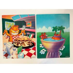 Vintage Garfield 2 Pocket Folders Mead Jim Davis Lot of 2